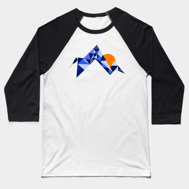 Geometric Mountains Baseball T-Shirt by ChrisWilson